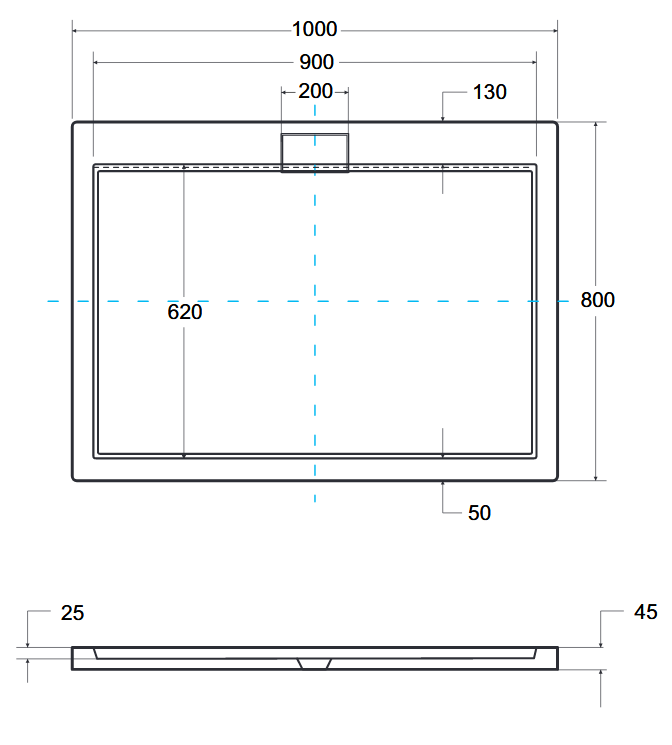 Brodzik prostokątny Besco AXIM ULTRASLIM 100x80x4,5