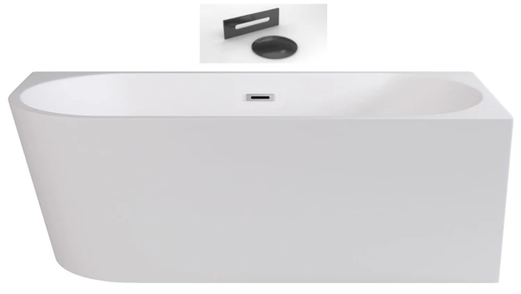 Wanna wolnostojąca Zoya Besco 170x80 prawa biała maskownice grafitowe
