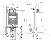 Zestaw WC podtynkowy 6 w 1 Peonia Zero Deante antracyt/titanium