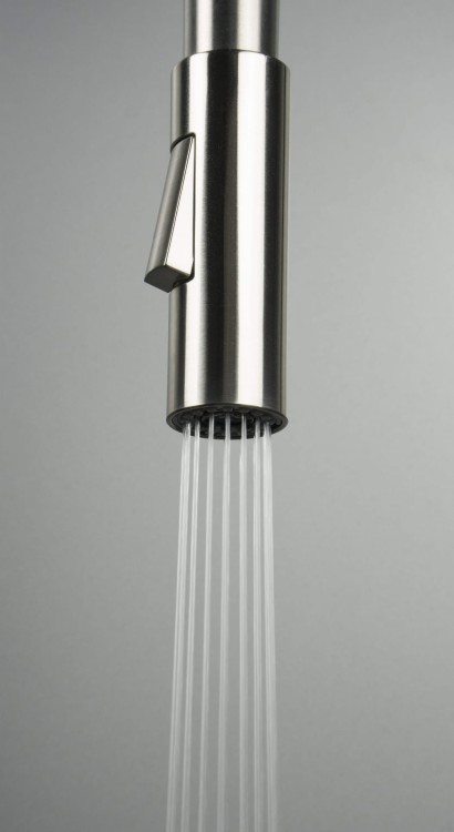 Bateria kuchenna z giętą wylewką nero stal Luno Deante