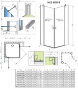 Kabina Radaway Nes KDD II 100x100x200 szkło przejrzyste