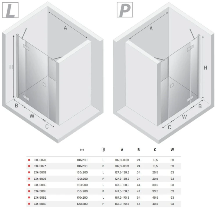 Drzwi prysznicowe New Trendy Reflexa Plus 150x200 prawe, szkło czyste