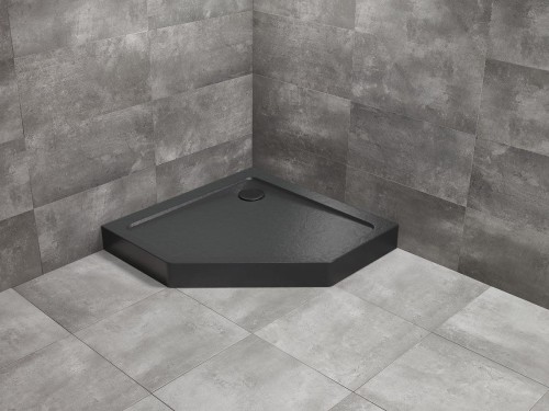 Brodzik pięciokątny Radaway Doros PT Compact 80x80 Stone czarny