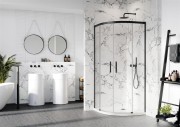 Kabina półokrągła Radaway Idea Black PDD 90x120x200,5 szkło przejrzyste