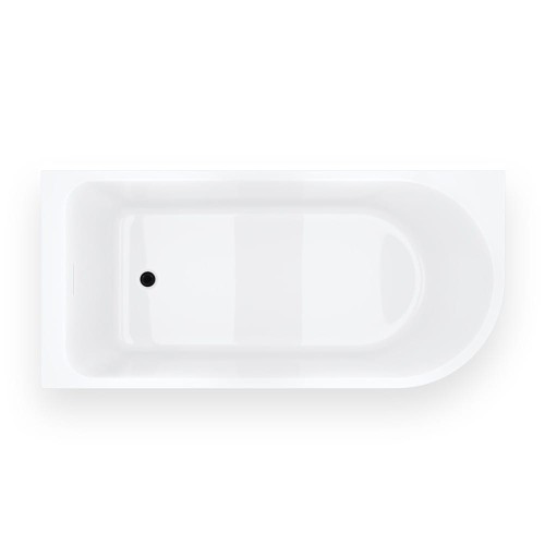 Wanna narożna invelia v220xllbl 170x80 cm montaż lewostronny korek klik klak czarny