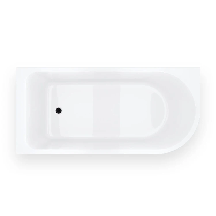 Wanna narożna invelia v220xllbl 170x80 cm montaż lewostronny korek klik klak czarny