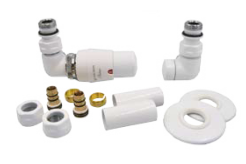 Zestaw zaworów termostatyczny Vision Radeco lewy / prawy biały