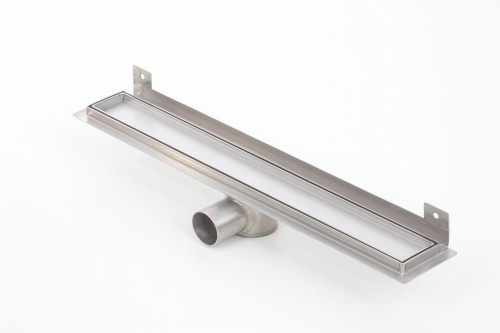 Odpływ liniowy ścienny z flanszą i metalowym syfonem Kesmet 100 cm z rusztem Ceramic Tile