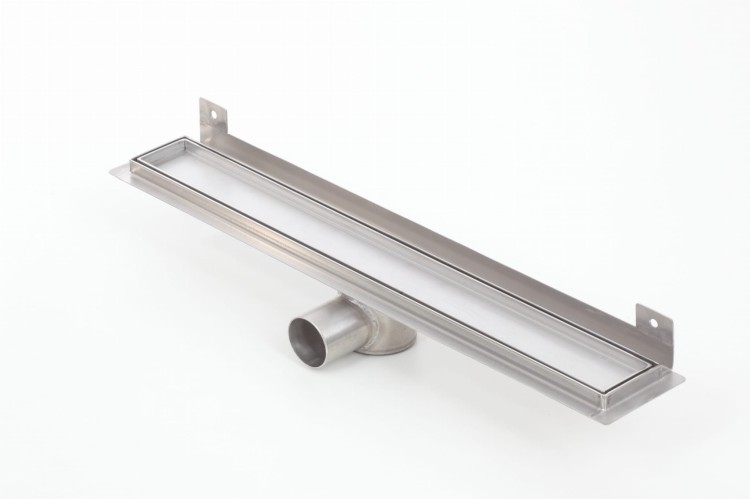 Odpływ liniowy ścienny z flanszą i metalowym syfonem Kesmet 100 cm z rusztem Ceramic Tile