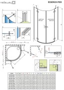 Kabina półokrągła Radaway Essenza PDD 90x90x200 szkło przejrzyste
