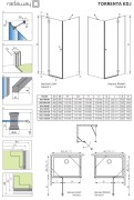 Kabina prostokątna Radaway Torrenta KDJ 90x80x195 lewa, szkło przejrzyste