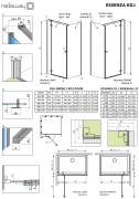 Kabina Radaway Essenza KDJ 120x70x200 lewa, szkło przejrzyste