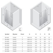 Drzwi prysznicowe New Trendy Eventa Gold Shine prawe czyste