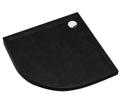 Brodzik półokrągły SHARPER Black Stone 80x80 Schedpol Schedline, czarny