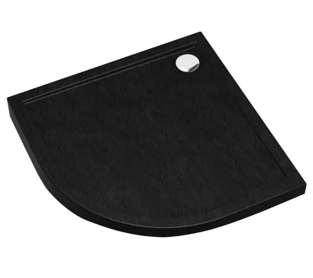 Brodzik półokrągły SHARPER Black Stone 80x80 Schedpol Schedline, czarny
