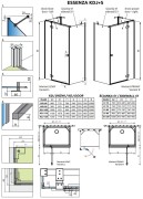 Kabina przyścienna Radaway Essenza Black KDJ+S 90x90x200 prawa