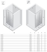 Drzwi prysznicowe New Trendy Reflexa 130x200 prawe, szkło czyste