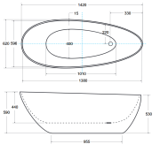 Wanna wolnostojąca Besco GOYA 142x62
