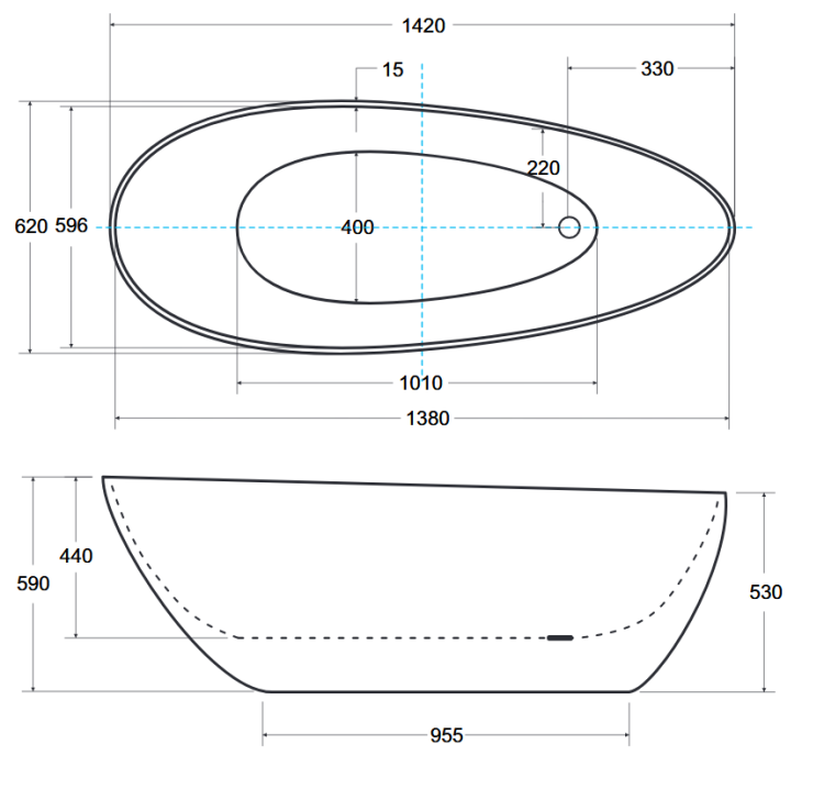 Wanna wolnostojąca Besco GOYA 142x62