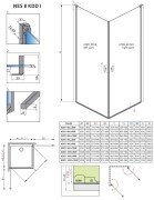 Kabina Radaway Nes 8 Black KDD I 100x100x200 szkło przejrzyste