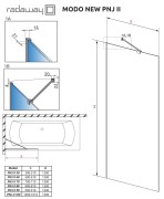 Parawan nawannowy Radaway Modo New Black PNJ 90x150 szkło przejrzyste