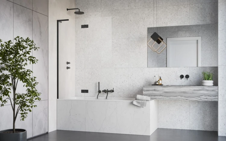 Parawan nawannowy Radaway Essenza 8 SL Black PND II lewy