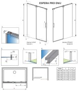 Drzwi prysznicowe Radaway Espera Pro DWJ 140x200 prawe przejrzyste