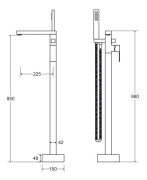 Wanna wolnostojąca Besco VIYA 160x70 cm biała + bateria Varium