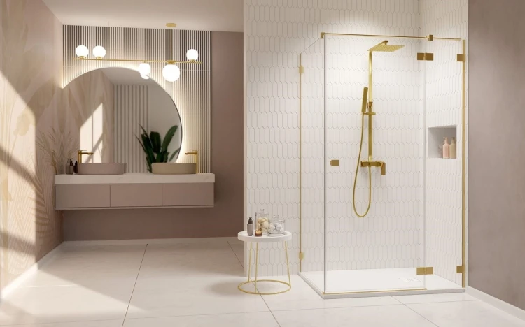 Kabina prysznicowa Radaway Essenza Pro 8 Brushed Gold KDJ prawa