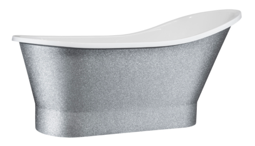 Wanna wolnostojąca Besco GLORIA GLAM 150x66 srebrna