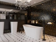 Wanna wolnostojąca corsan estella 160 cm z wykończeniem czarnym