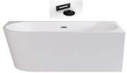 Wanna wolnostojąca Zoya Besco 170x80 prawa biała maskownice czarne