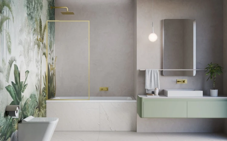 Parawan nawannowy Radaway Modo F SL Brushed Gold PNJ II lewy