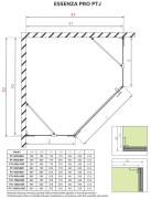 Kabina pięciokątna Radaway Essenza Pro Black PTJ 80x90x200 prawa przejrzysta