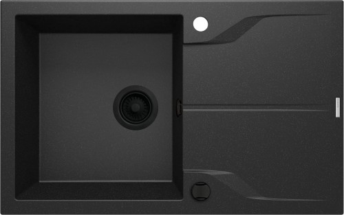 Zlewozmywak granitowy 1-komorowy z ociekaczem grafit metalik Andante Flush