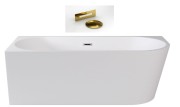 Wanna wolnostojąca Zoya Besco 170x80 biała lewa maskownice złote