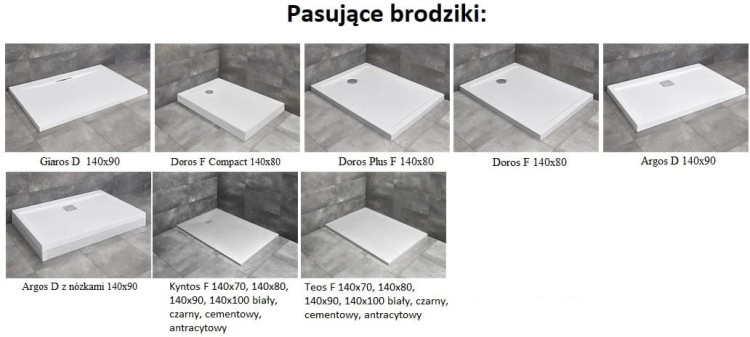 Drzwi prysznicowe Radaway Espera Pro DWJ 140x200 lewe przejrzyste