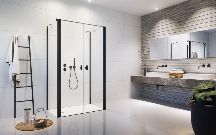 Kabina prysznicowa Nes 8 Black DWD+2S Radaway szkło przejrzyste