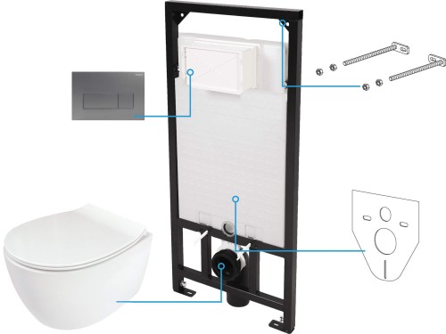 Zestaw WC podtynkowy 6 w 1 Silia Deante