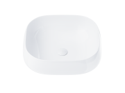Wolnostojąca umywalka nablatowa corsan 649933 owalna biała 45 x 41 x 14,5 cm z korkiem białym