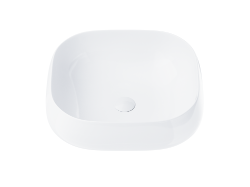 Wolnostojąca umywalka nablatowa corsan 649933 owalna biała 45 x 41 x 14,5 cm z korkiem białym