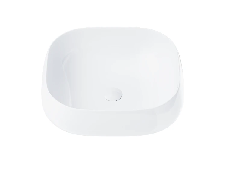 Wolnostojąca umywalka nablatowa corsan 649933 owalna biała 45 x 41 x 14,5 cm z korkiem białym