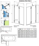 Parawan nawannowy Radaway Essenza Pro Brushed Nickel PND II lewy